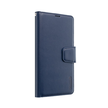 iPhone 16 Pro Max Compatible Case Cover With PU Flip Leather Wallet - Navy